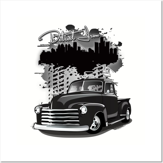 1948 Black Chevy Pickup Truck Detroit Iron Wall Art by RPM-ART